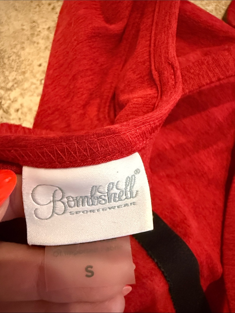 Bombshell Sportswear Red Cross-Back Athletic Shorts Romper - Picture 3 of 3